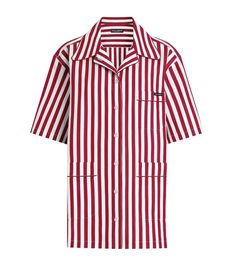 Dolce&Gabbana Womens Cotton-Silk Stripe Oversized Shirt Stri
