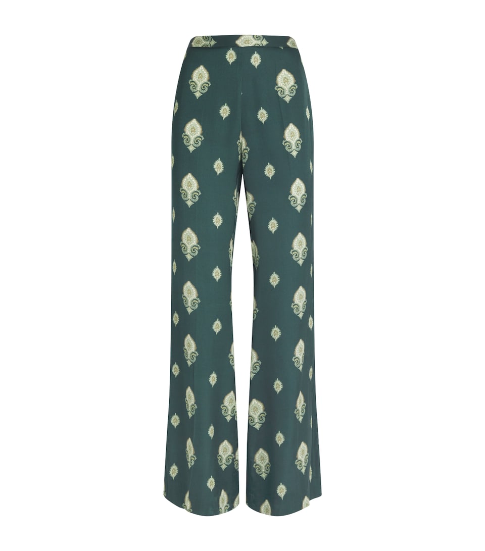 Sandro Paris Womens Paisley Trousers Green