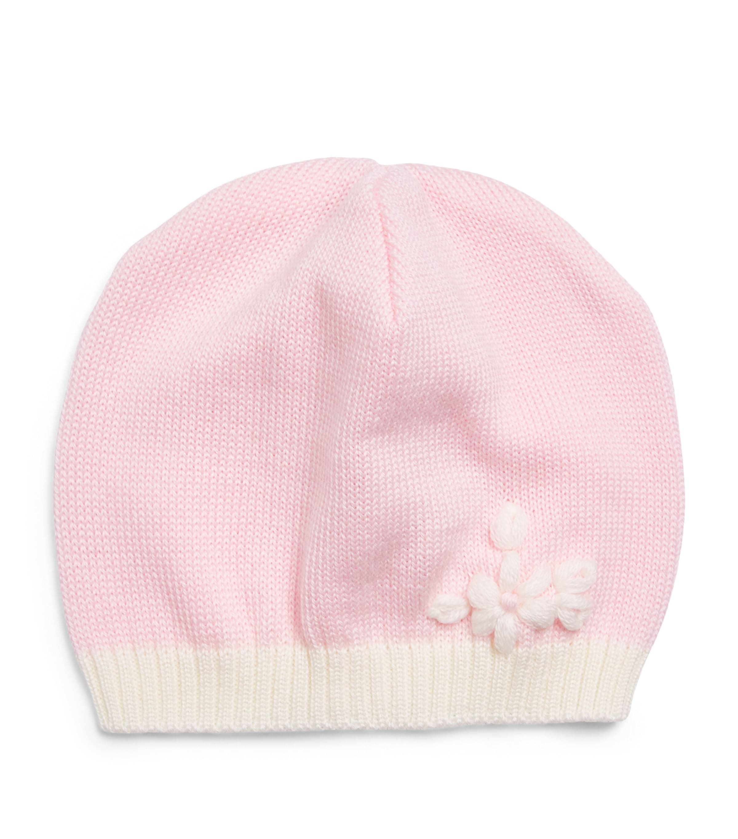 Bimbalo Wool Floral Hat (1-24 Months) Pink