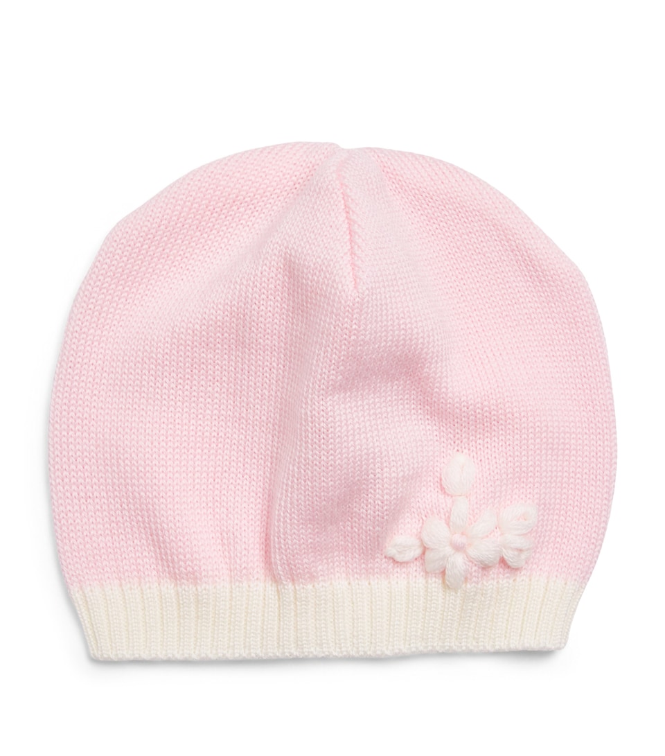 Bimbalo Wool Floral Hat (1-24 Months) Pink