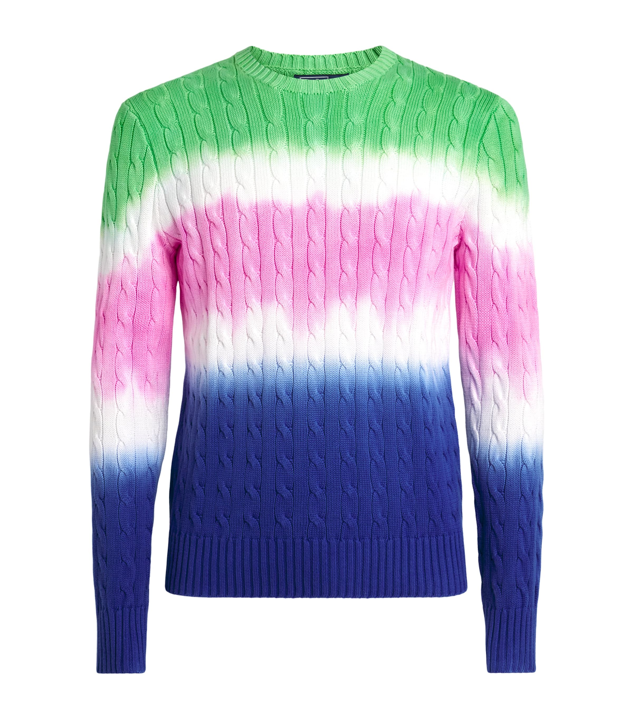Polo Ralph Lauren Mens Cotton Ombré Cable-Knit Sweater