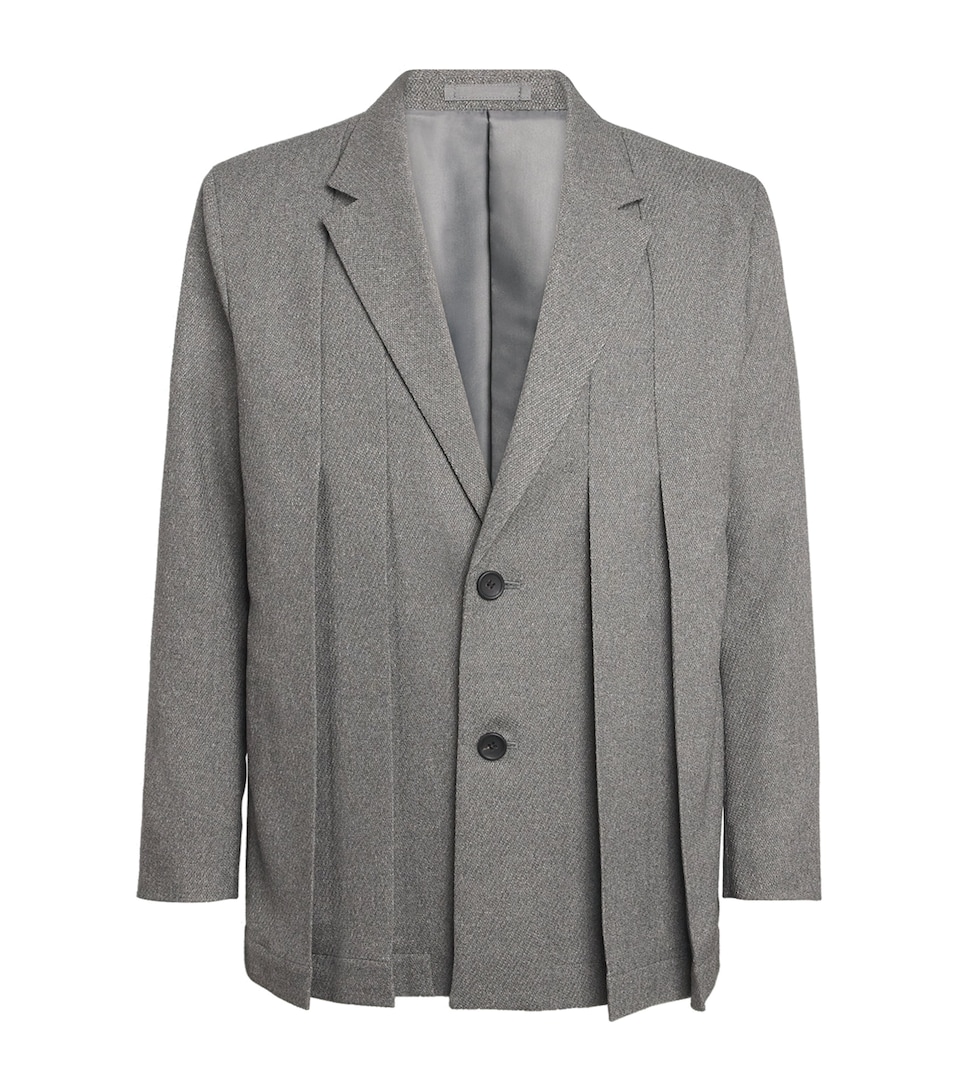 Tweed Pleated Blazer
