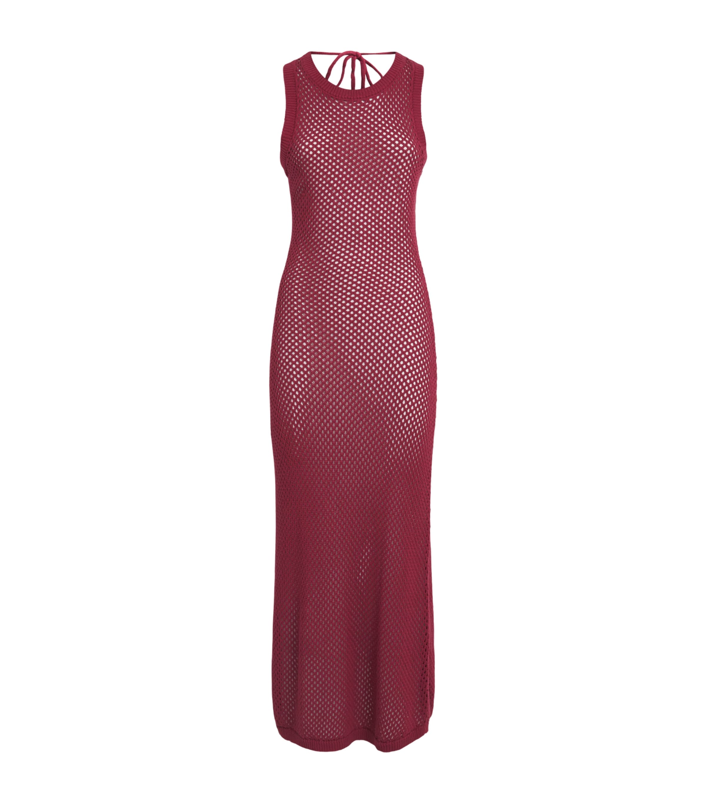 Melissa Odabash Womens Cotton Knitted Callie Maxi Dress Burgundy