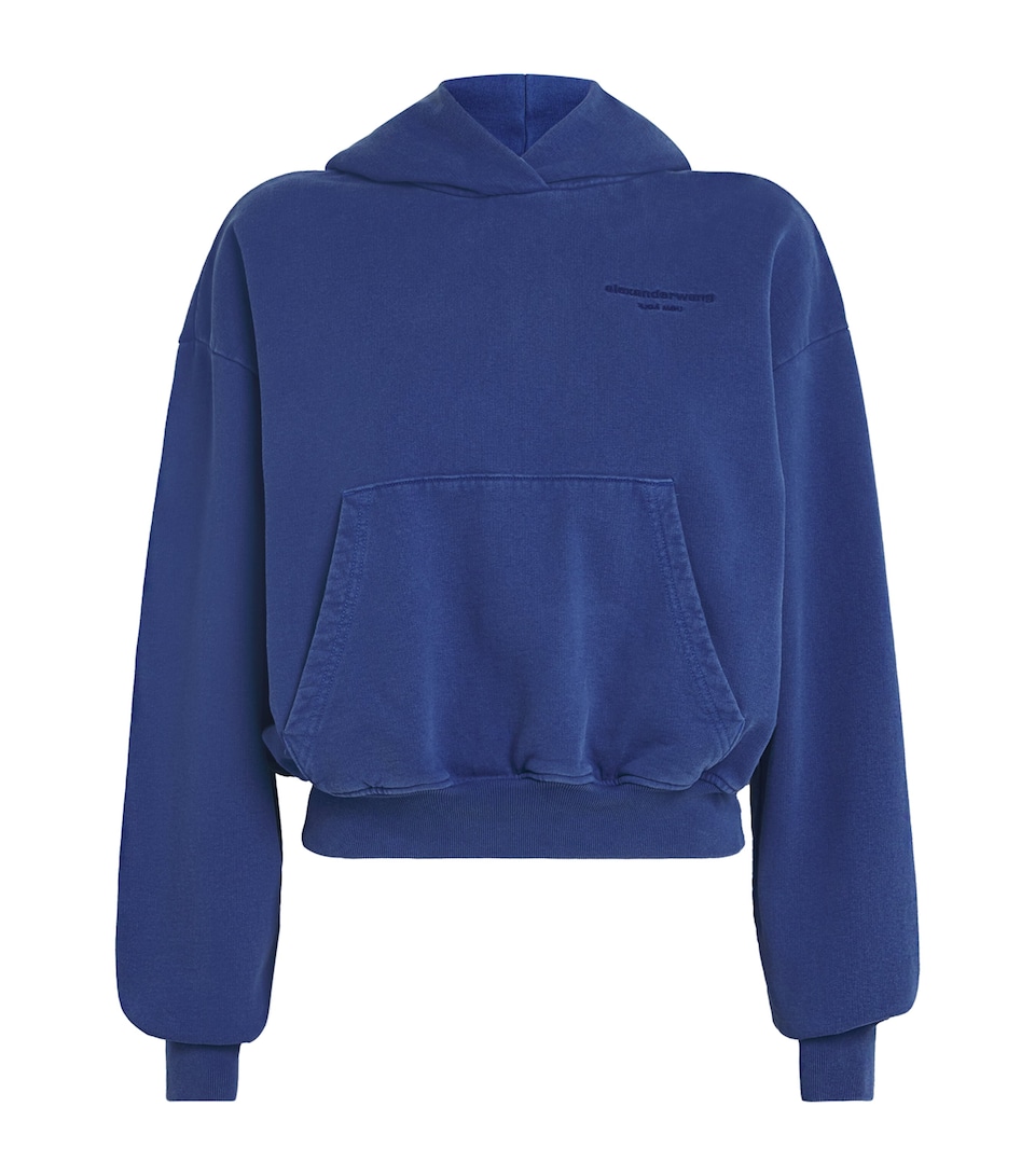 Cotton Logo Cropped Hoodie