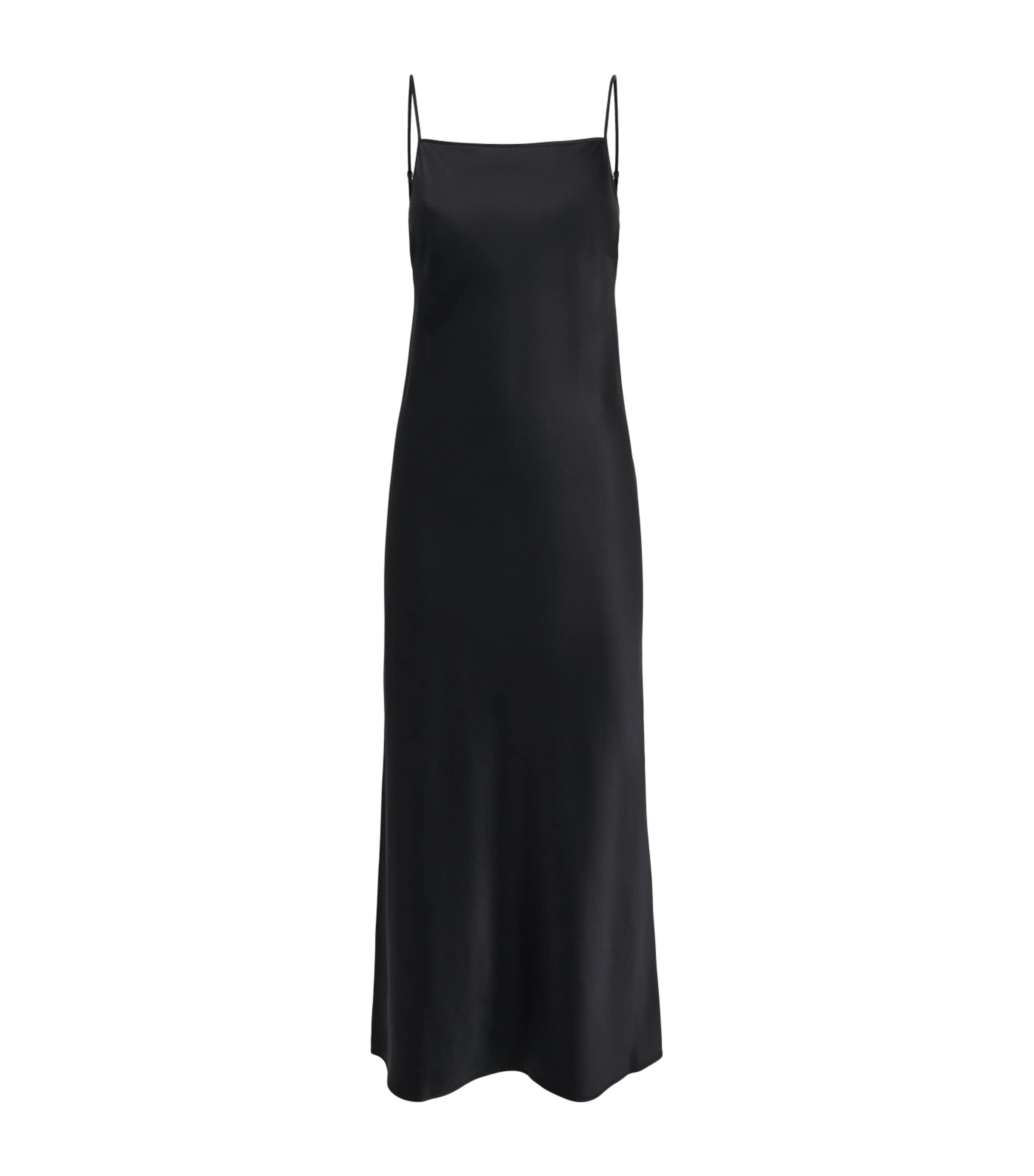 Joseph Womens Silk Satin Cloe Midi Dress Black