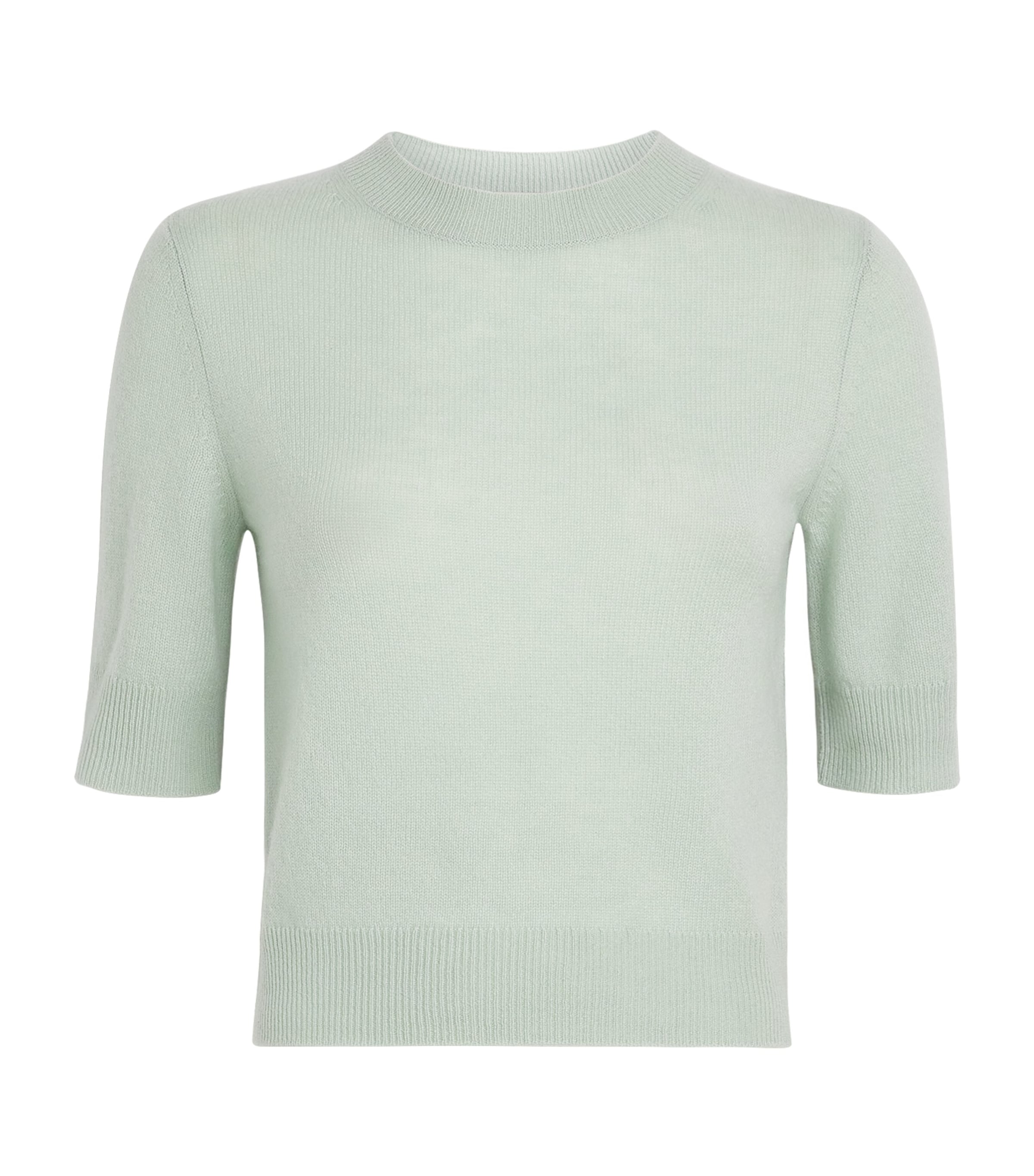 Le Kasha Womens Cashmere Short-Sleeve Chypre Sweater Lagoon