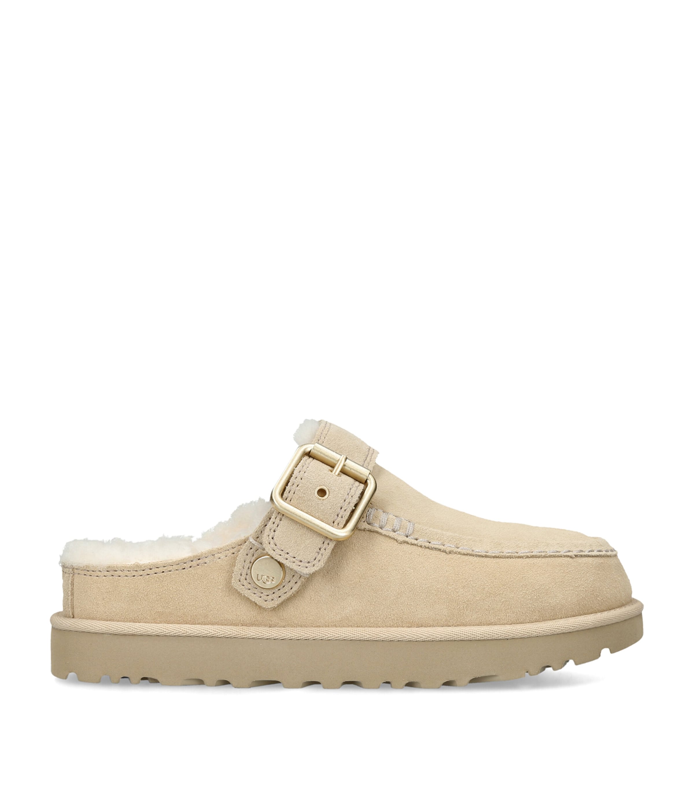 UGG Suede Goldenstar Evelina Clogs Beige