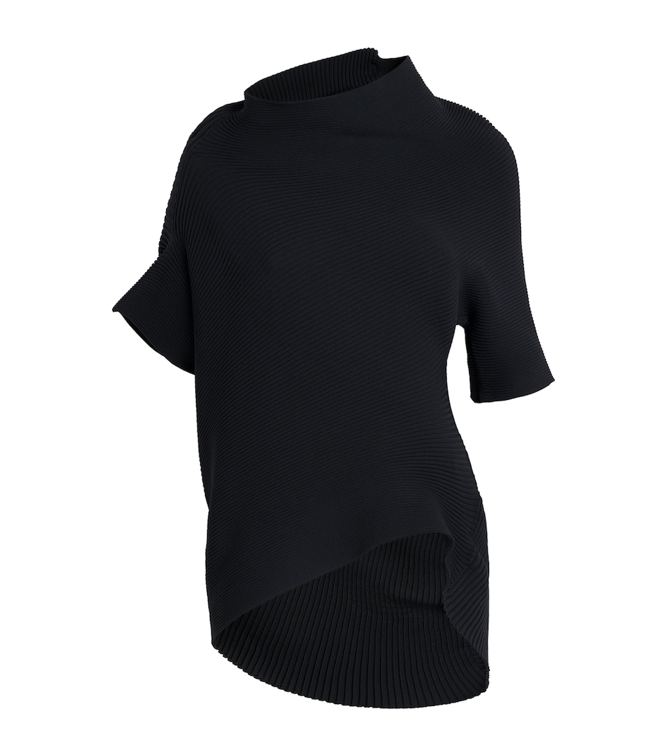 Issey Miyake Womens Asymmetric Life Form Top Black