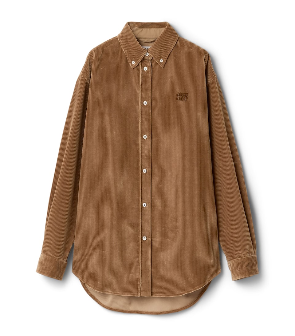 Corduroy Suede-Trim Shirt