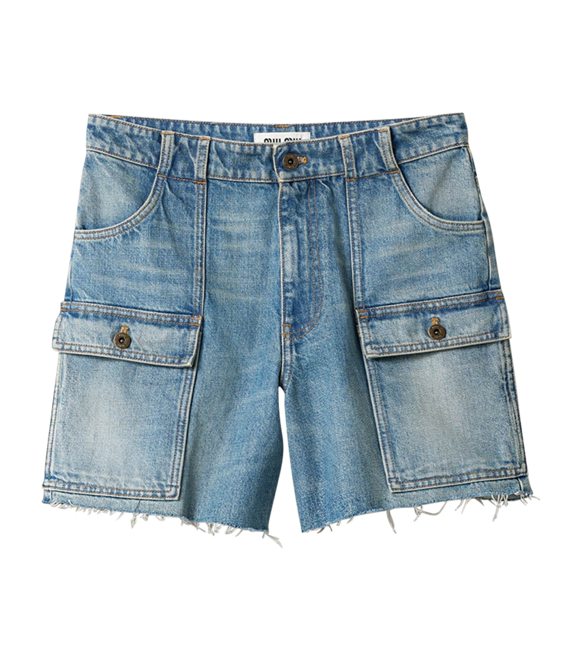 Miu Miu Womens Denim Bermuda Shorts