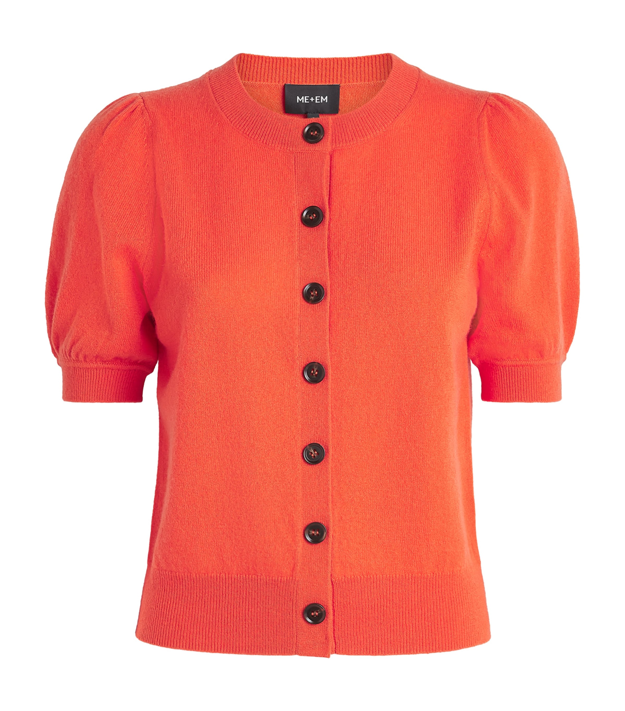 ME+EM Womens Cashmere Cardigan Nectarine Orange