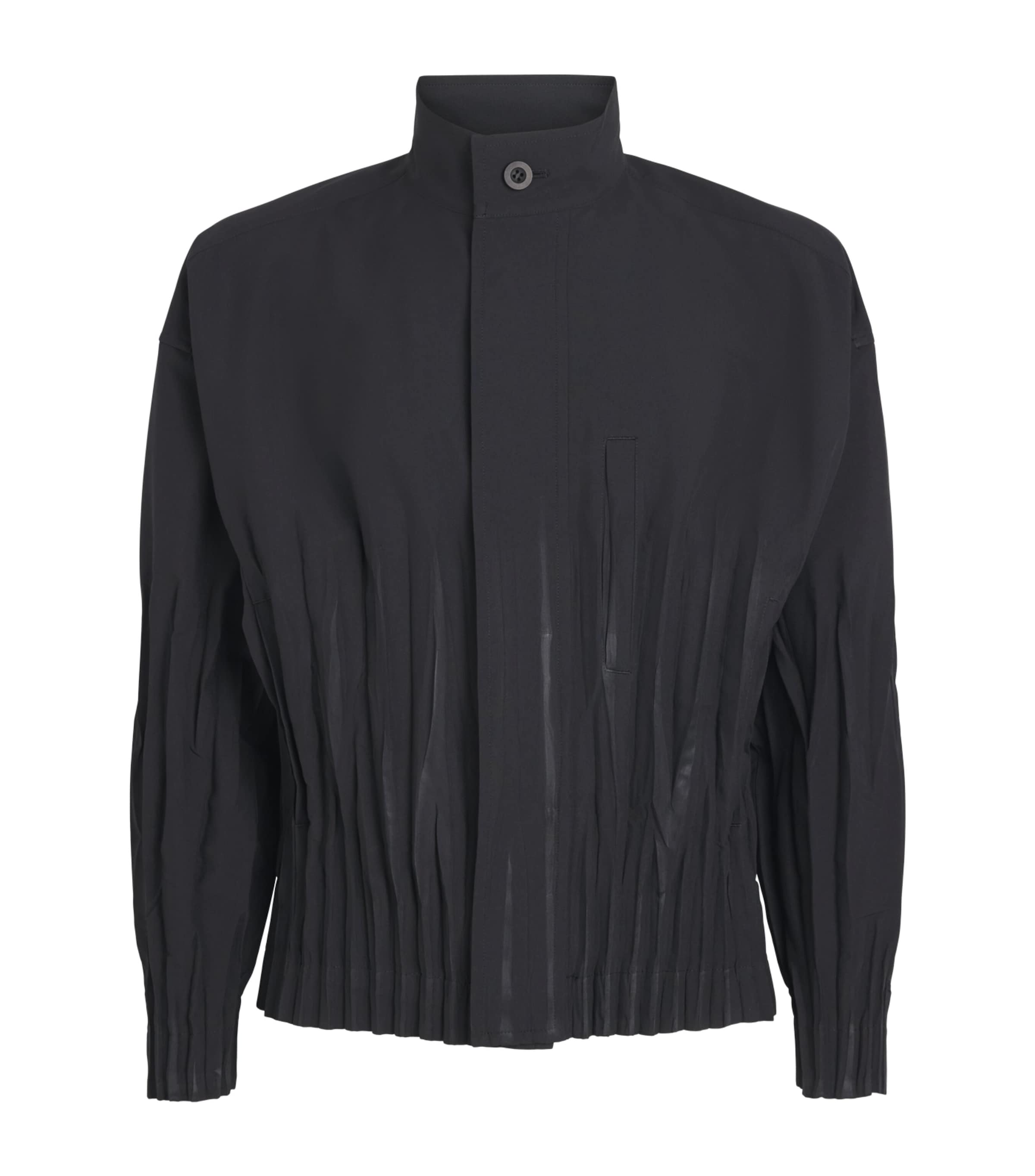 IM MEN Mens Pleated Waft Jacket Black