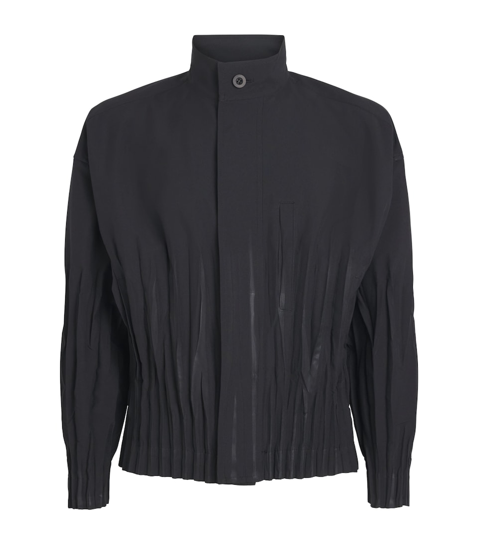 IM MEN Mens Pleated Waft Jacket Black