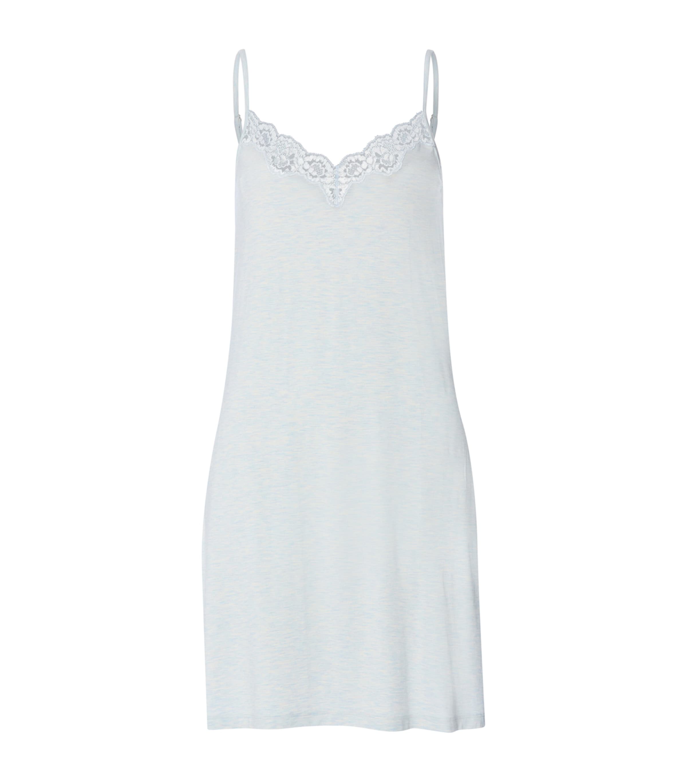 Hanro Womens Natural Elegance Mini Nightdress Watery Blue Melange