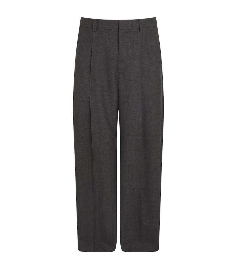 Séfr Mens Wide Tailored Trousers Anthracite Wool
