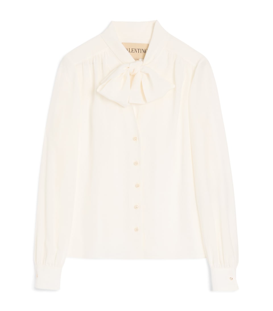 Silk Bow-Tie Blouse