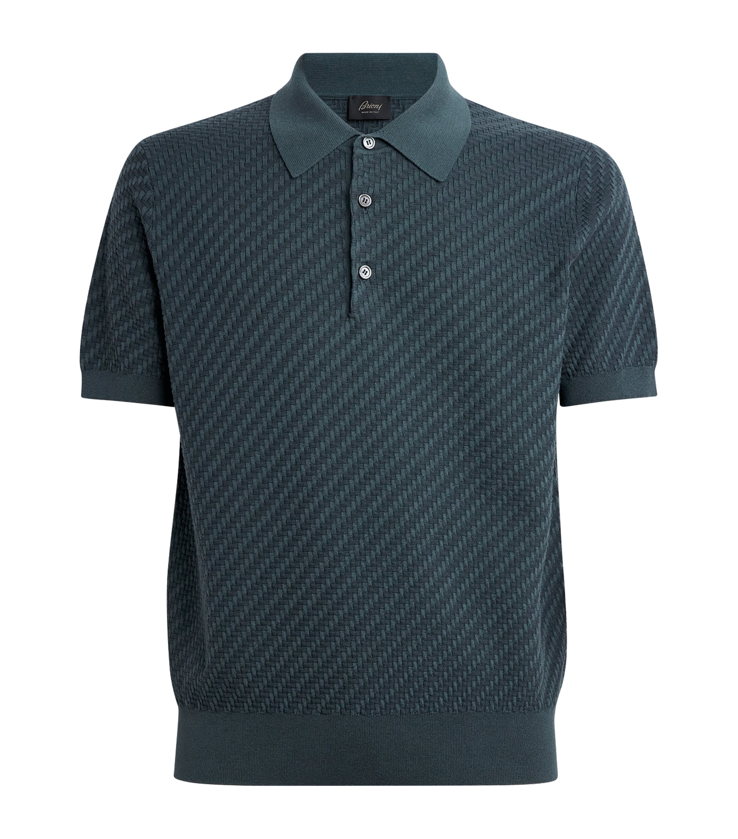 Cotton-Silk-Cashmere Trama Weave Polo Shirt