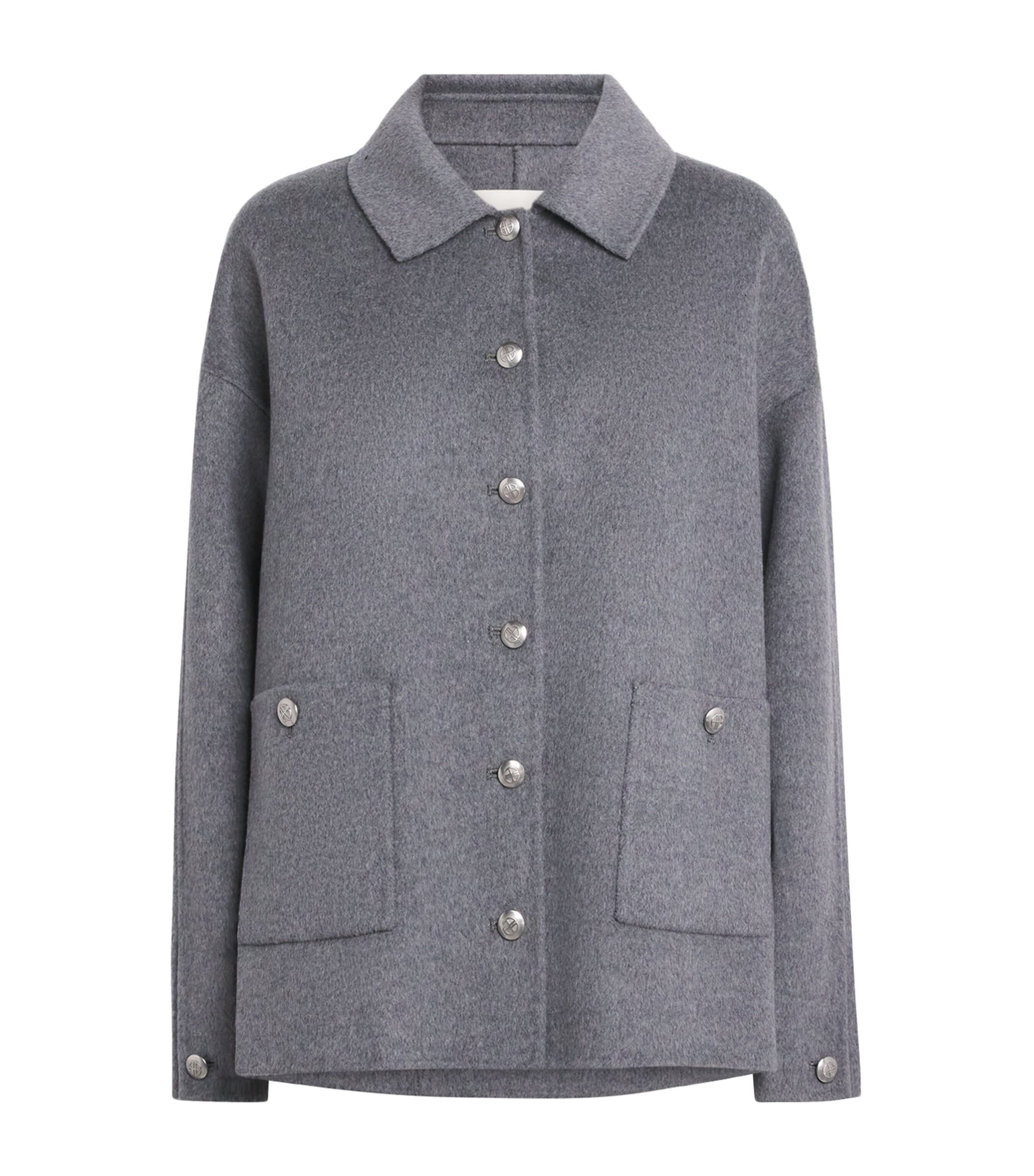 ANINE BING Womens Wool-Cashmere Luca Jacket Grey Melange