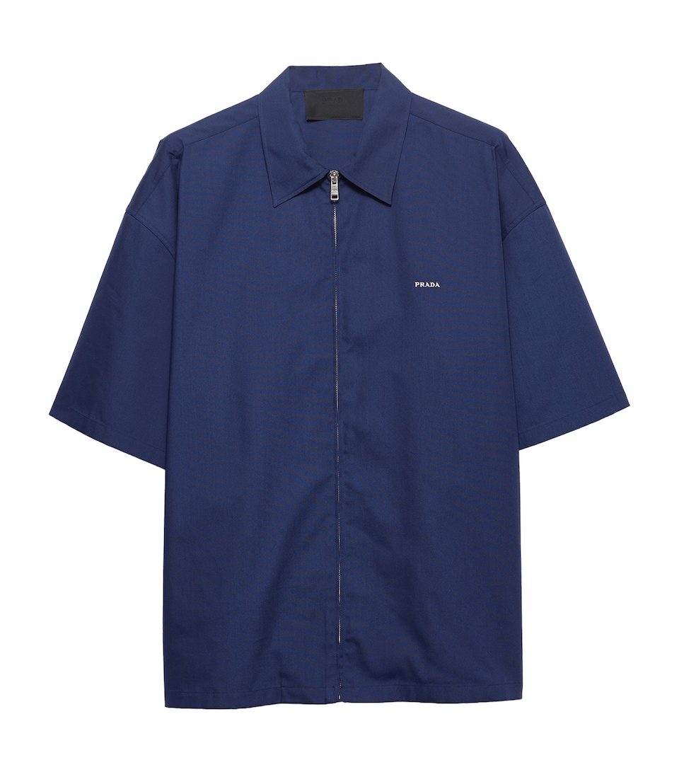 Prada Mens Zipped Bowling Shirt