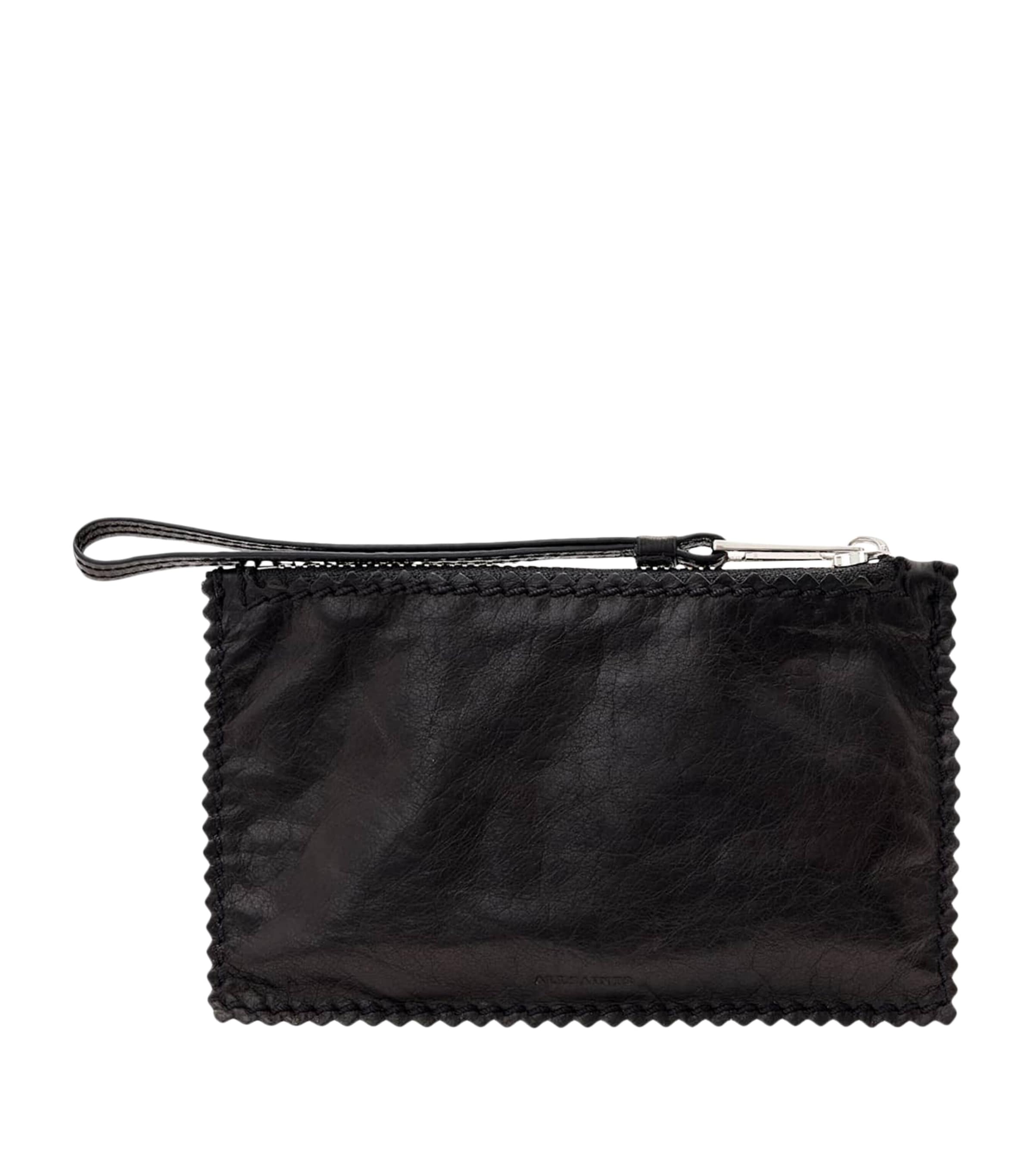 AllSaints Mini Leather Siloh Pouch Black