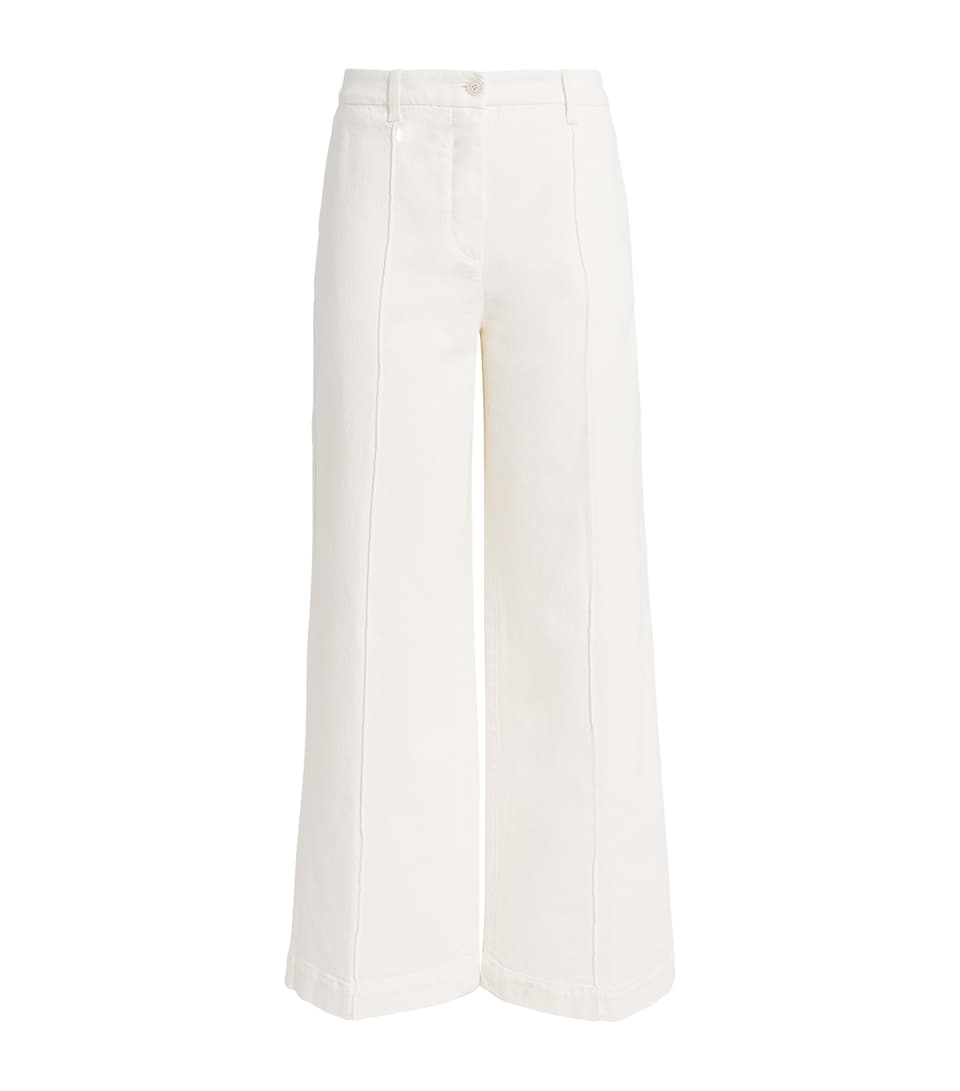 Eleventy Womens Cotton-Blend Pleated Trousers Bianco