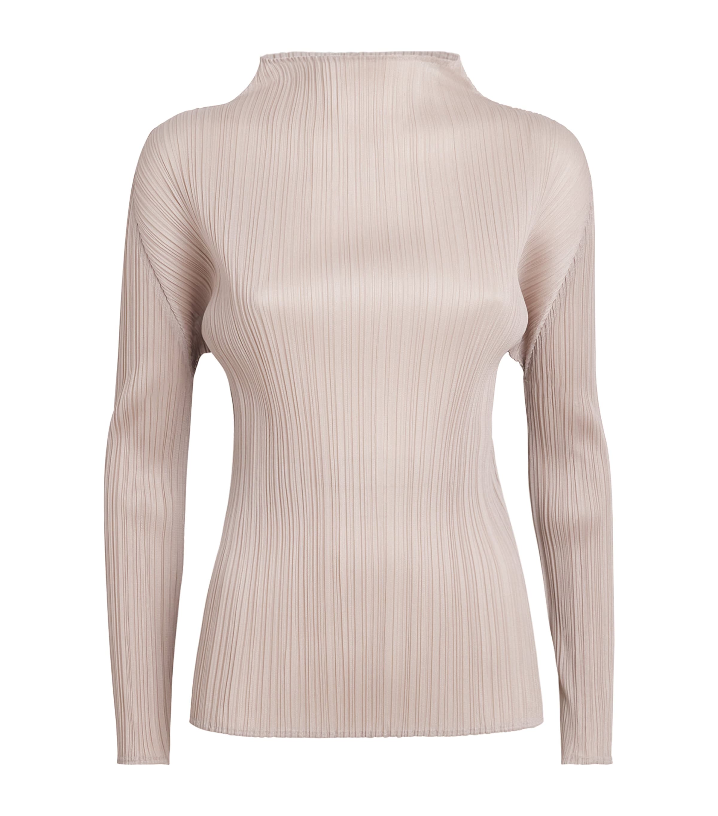 Pleats Please Issey Miyake Womens Long-Sleeve New Colorful Basics 4 Top