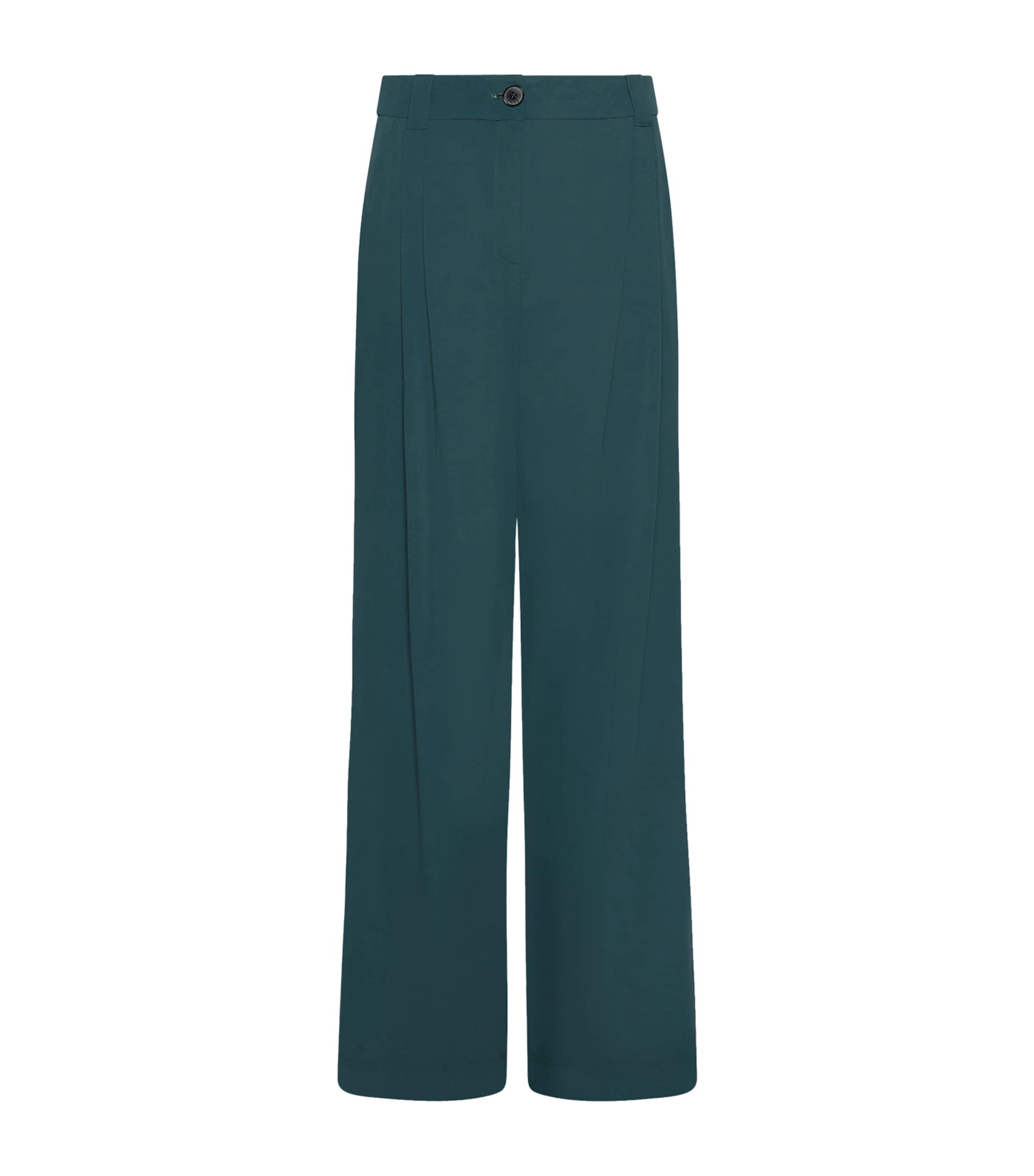 Marella Womens Jersey Wide-Leg Trousers Peacock Blue