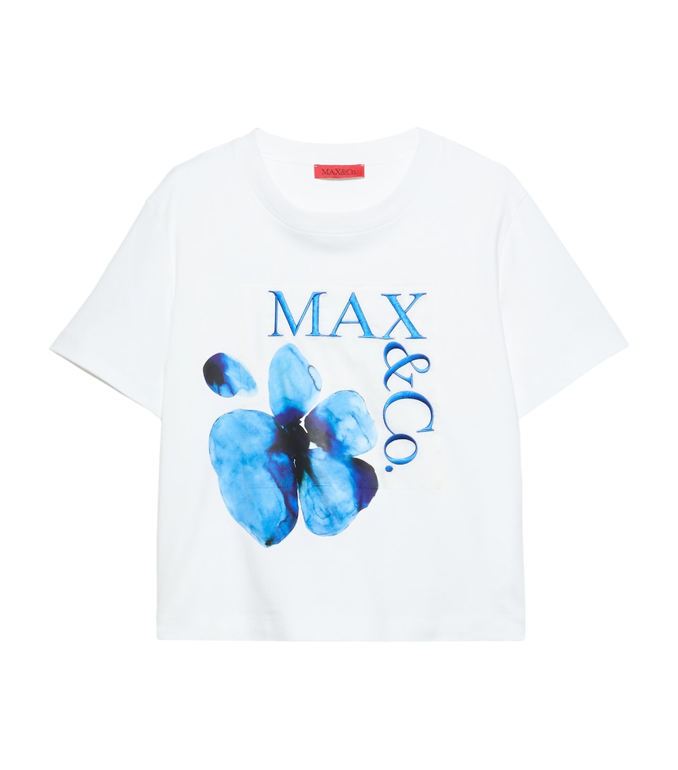 MAX&Co. Womens Cotton Graphic T-Shirt Optical White