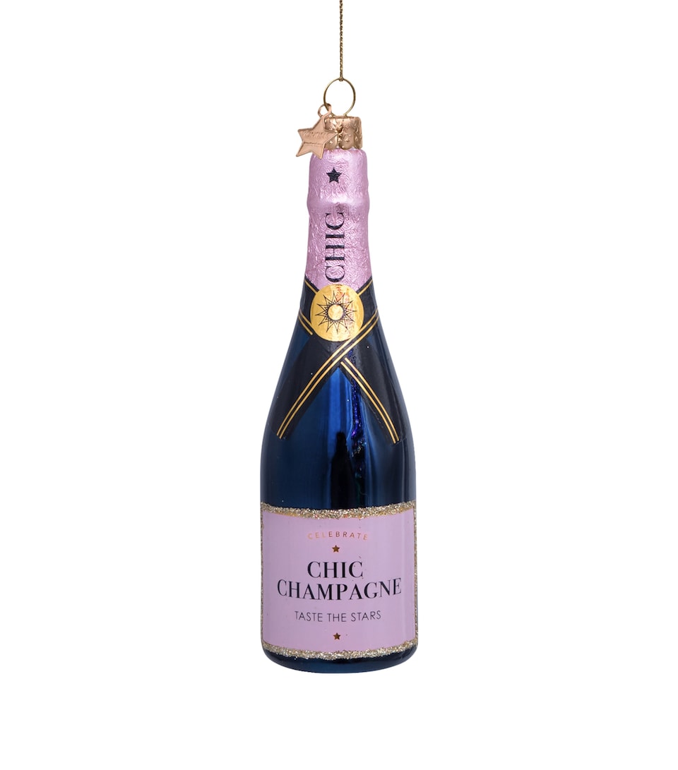 Harrods Glass Champagne Tree Decoration White