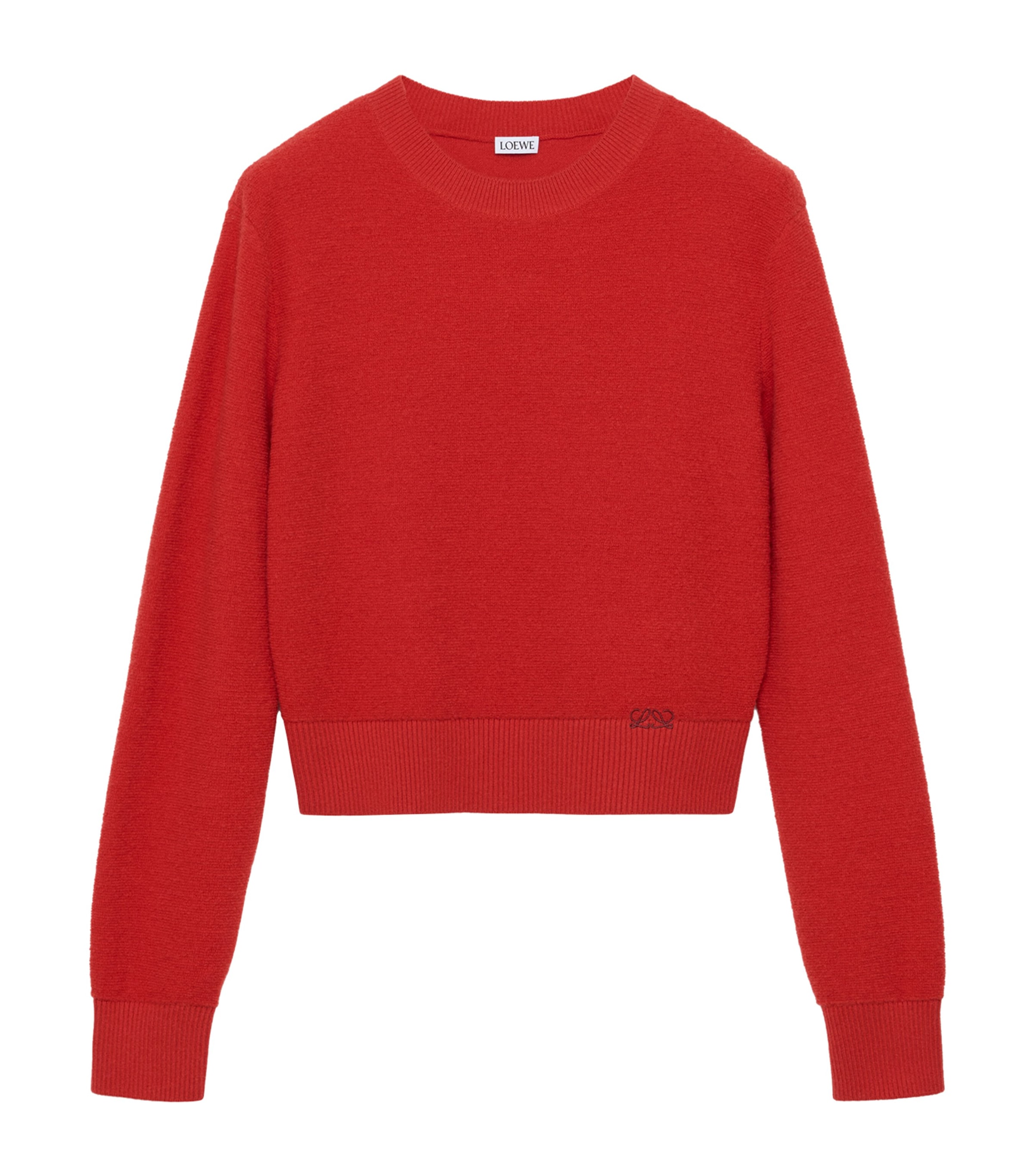 LOEWE Womens Wool-Blend Embroidered Sweater Red