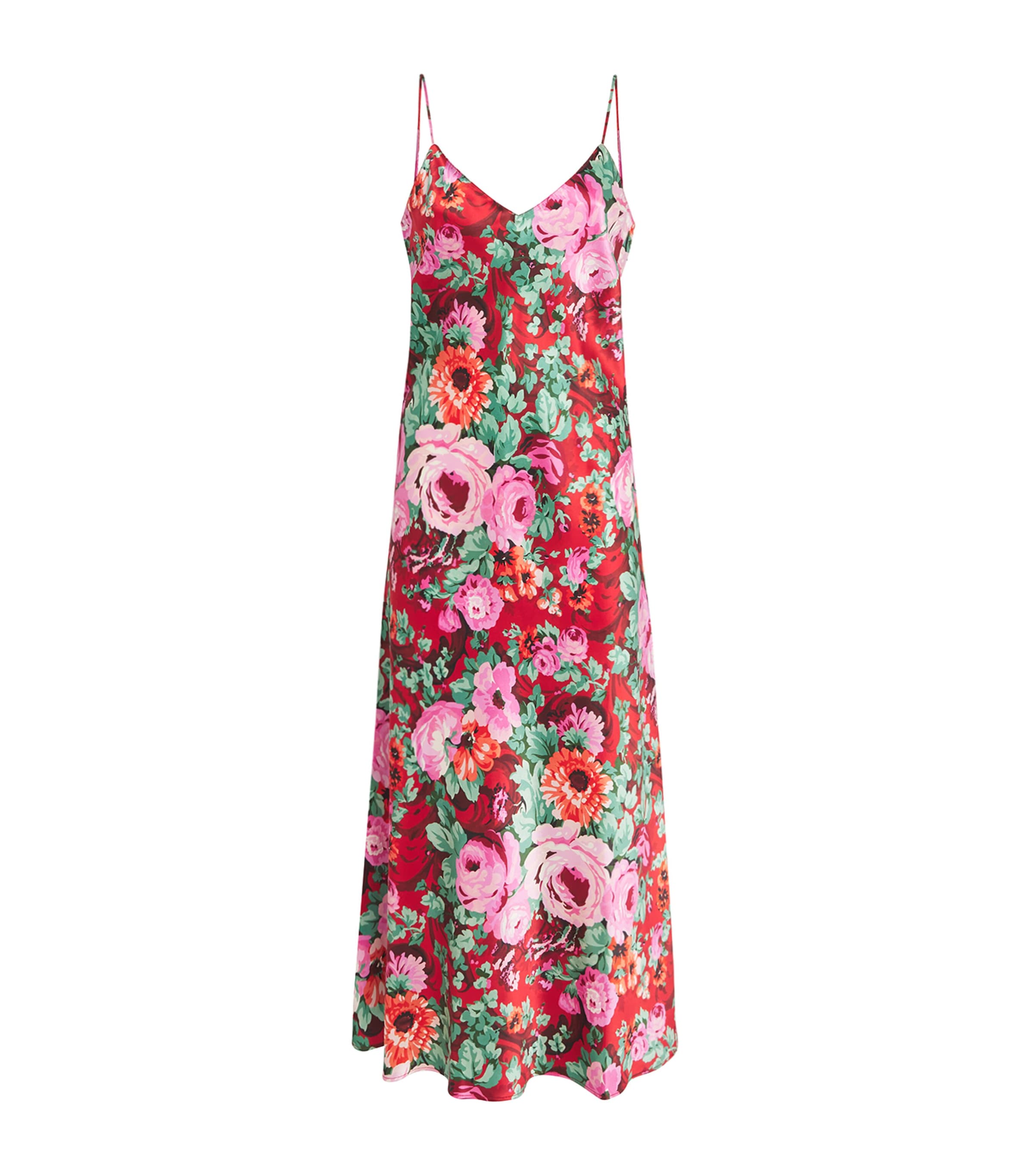 Silk Floral Garbo Midi Dress