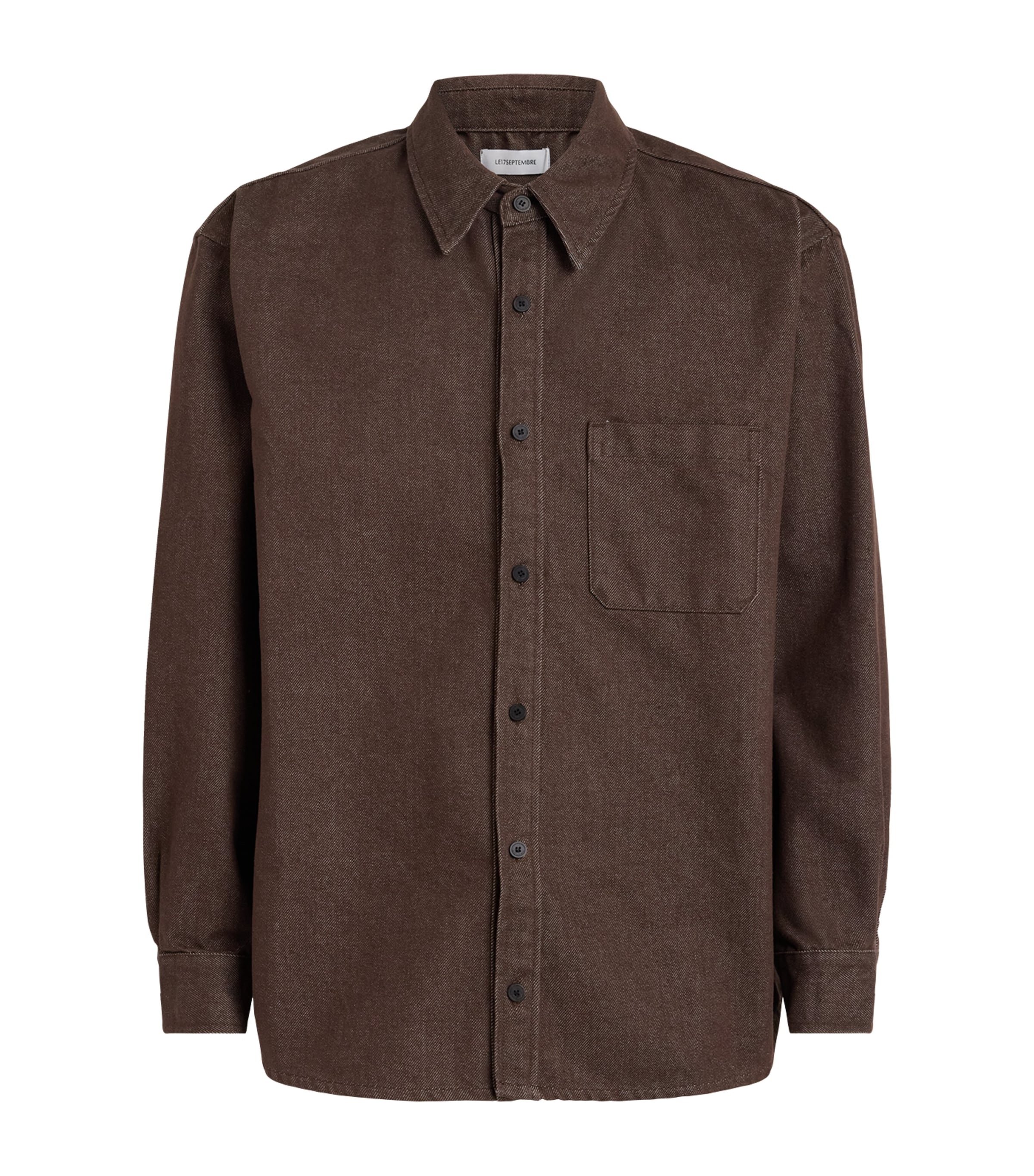 Le 17 Septembre Mens Denim Overshirt Brown