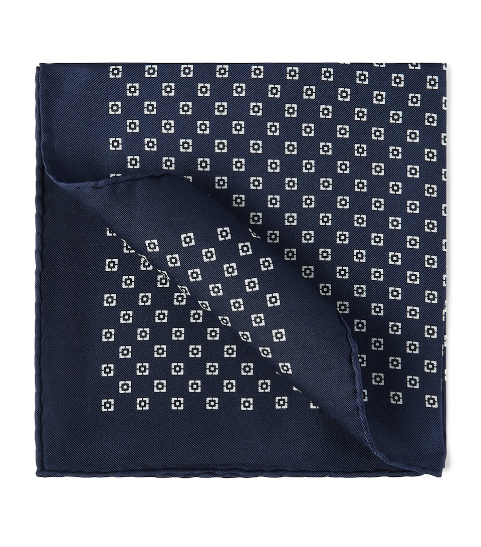 Brunello Cucinelli Silk Printed Pocket Square