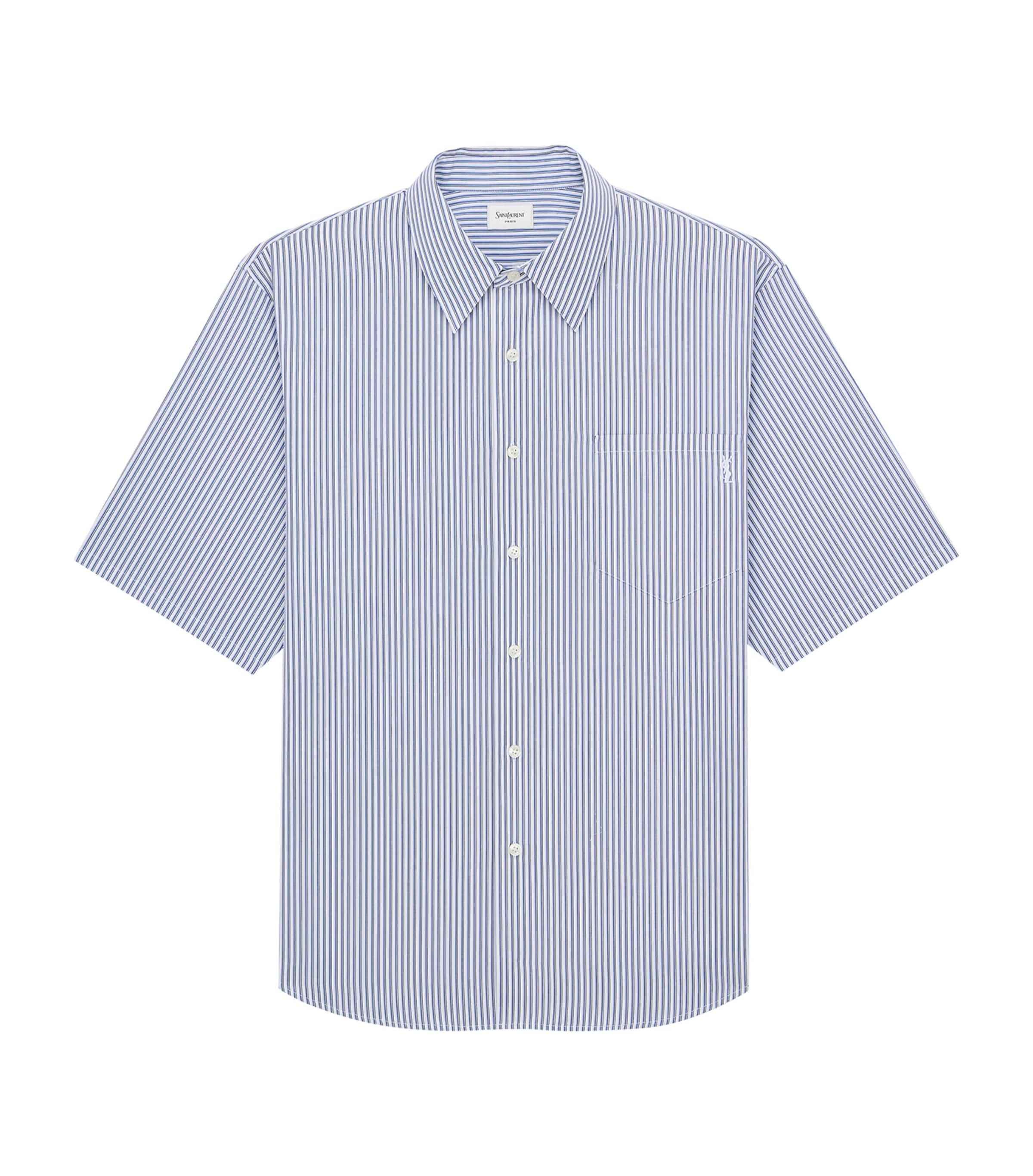 Saint Laurent Mens Cotton Short-Sleeve Cassandre Shirt