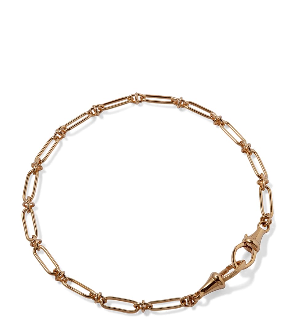 Yellow Gold Knuckle Classic Link Chain Bracelet