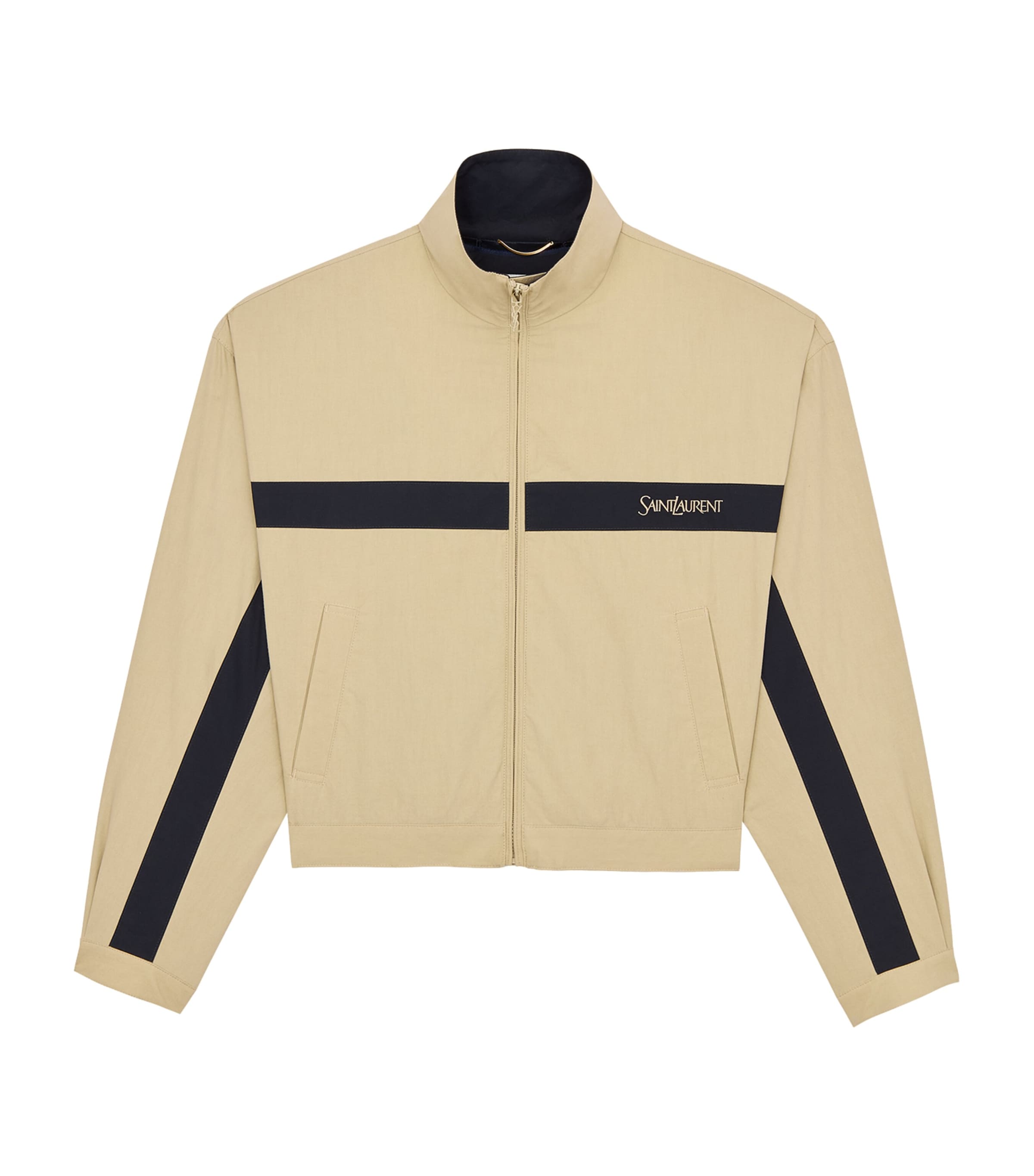 Saint Laurent Womens Cotton Logo Windbreaker Jacket