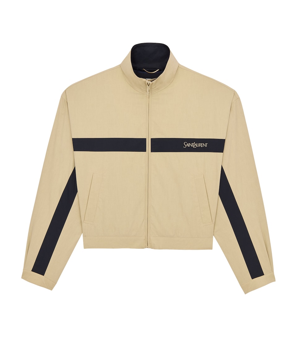 Saint Laurent Womens Cotton Logo Windbreaker Jacket
