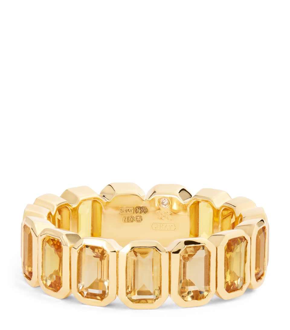 Yellow Gold, Diamond, Yellow Sapphire and Citrine Ring