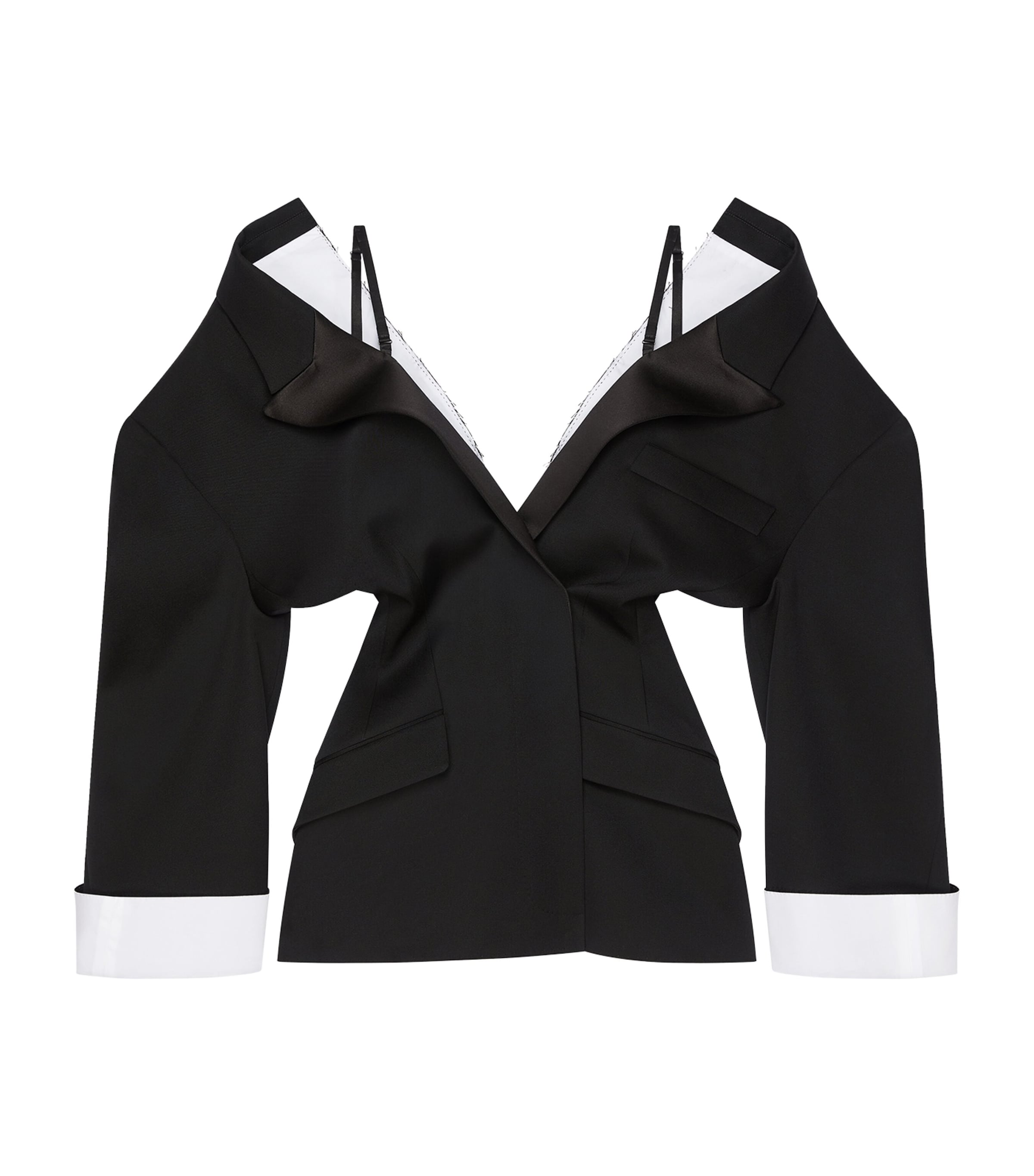 Givenchy Womens Wool Deconstructed Blazer Black