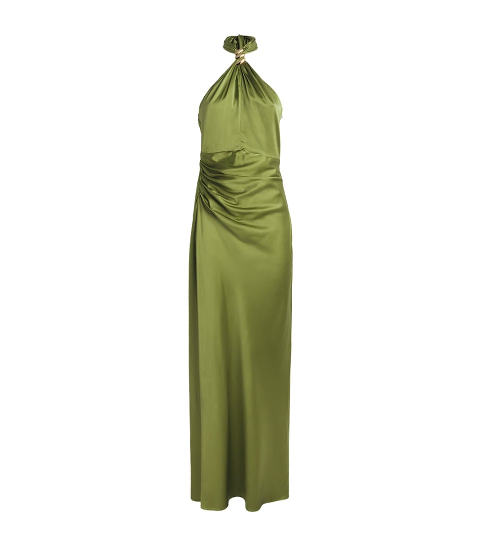 Veronica Beard Womens Silk-Blend Izaren Maxi Dress Cactus