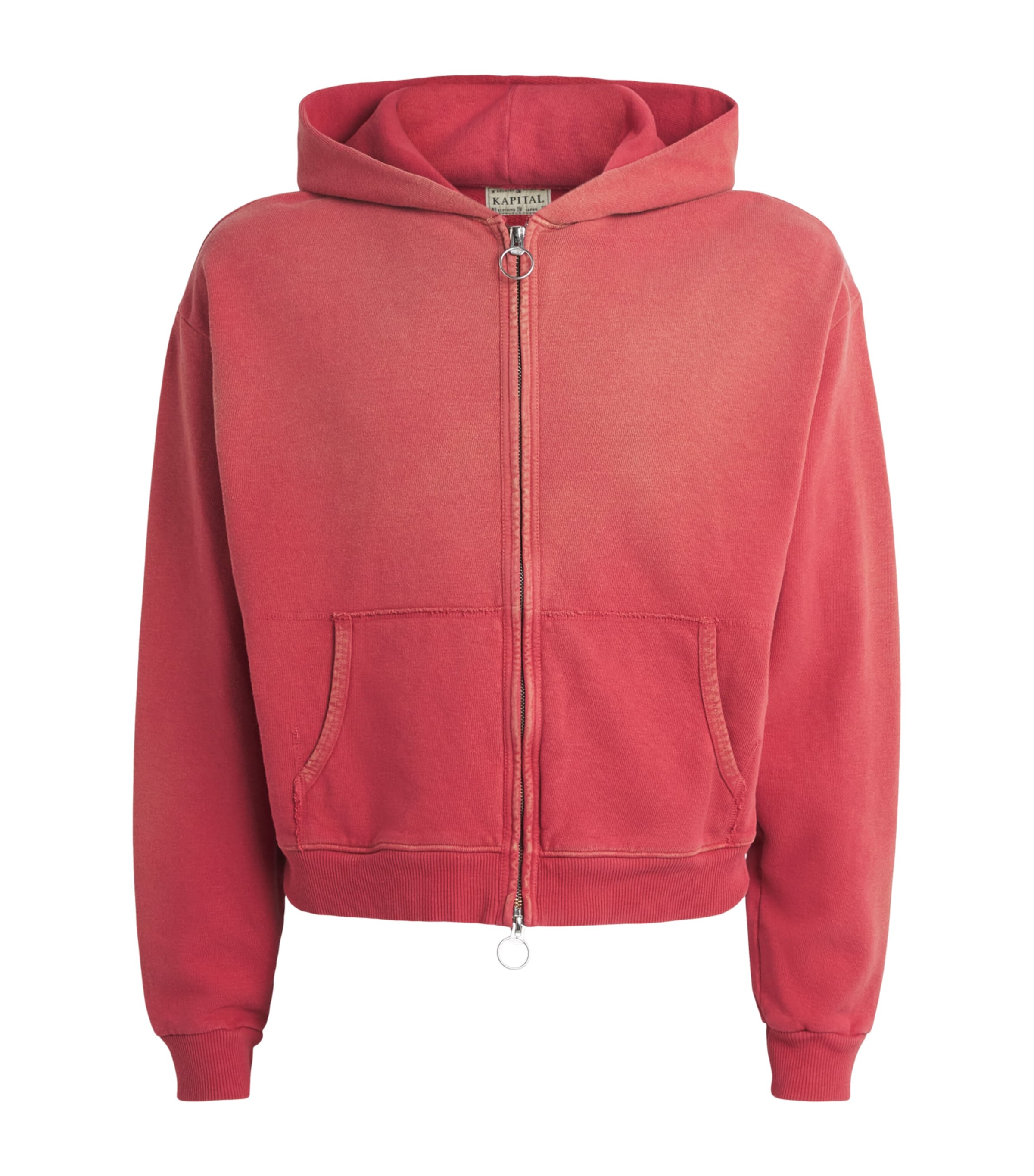 Kapital Mens Cotton Gym Parka Zip-Up Hoodie Red