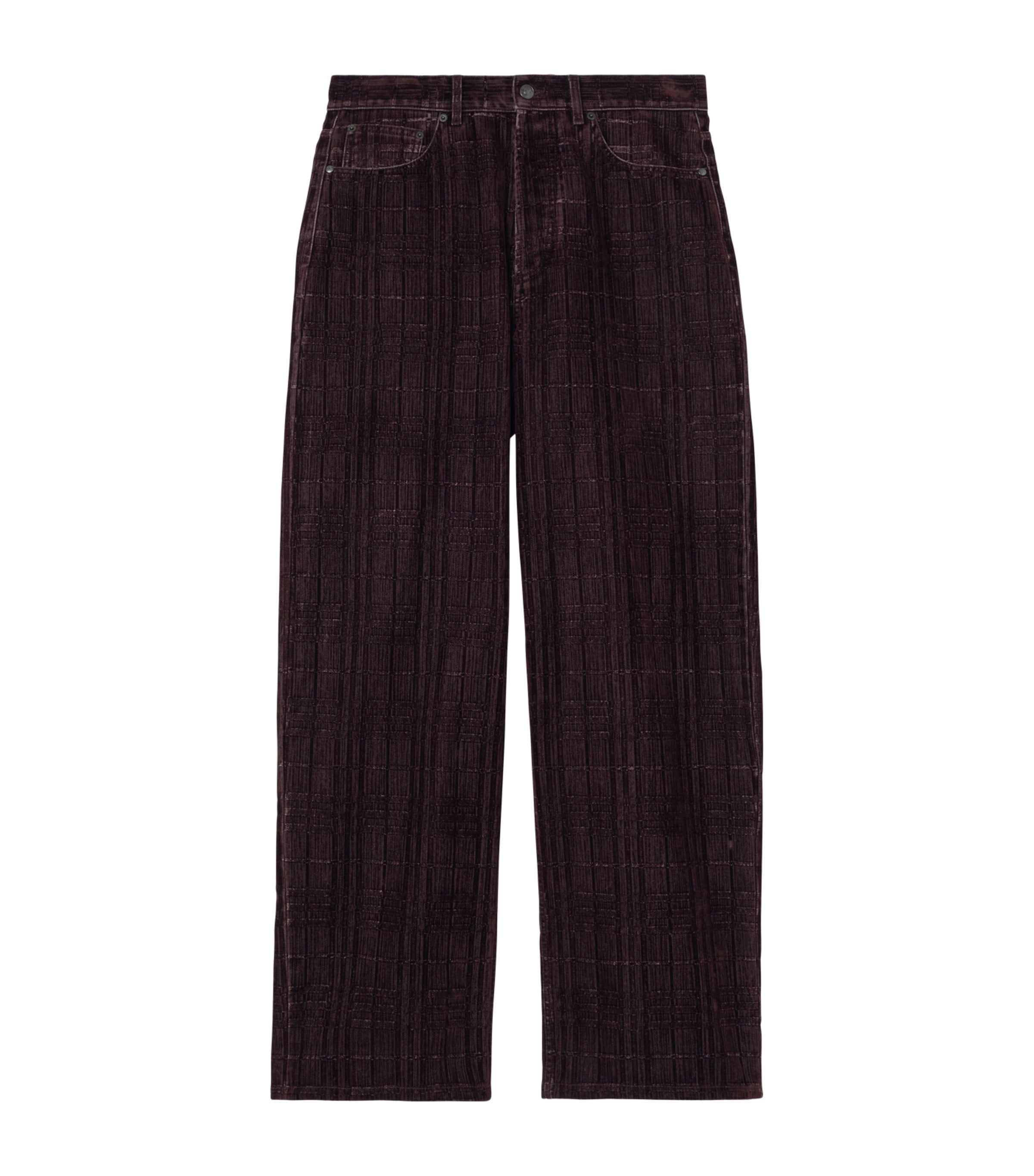 Burberry Mens Check Loose Jeans Plum Purple Ip Check