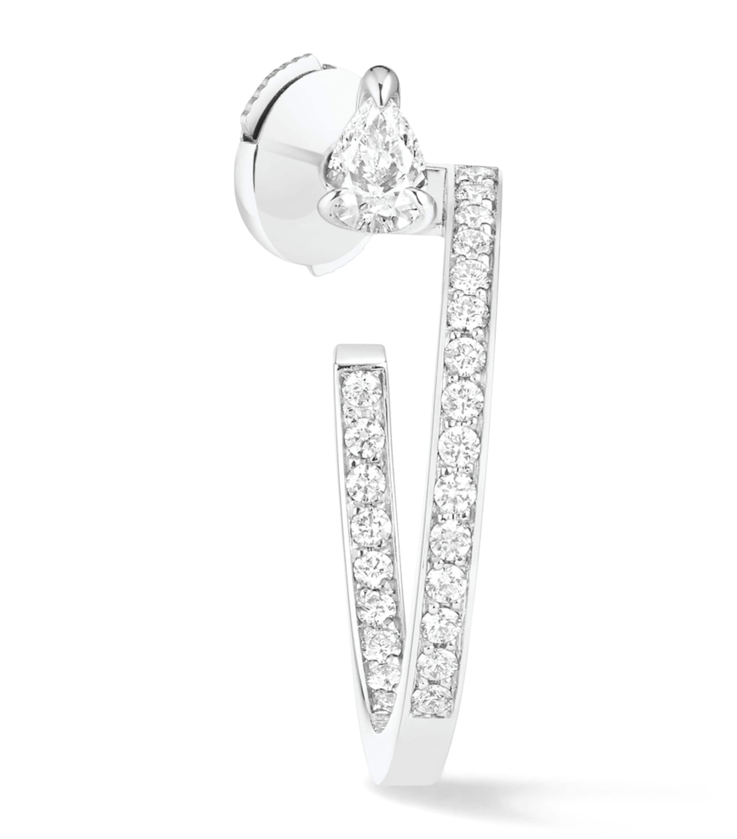 Repossi White Gold and Diamond Serti Sur Vide Hoop Earring White Gold