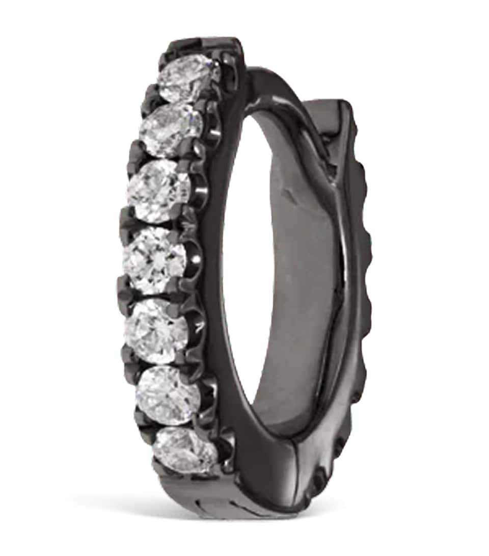 Maria Tash Diamond Eternity Single Hoop Earring (5mm) Black Gold