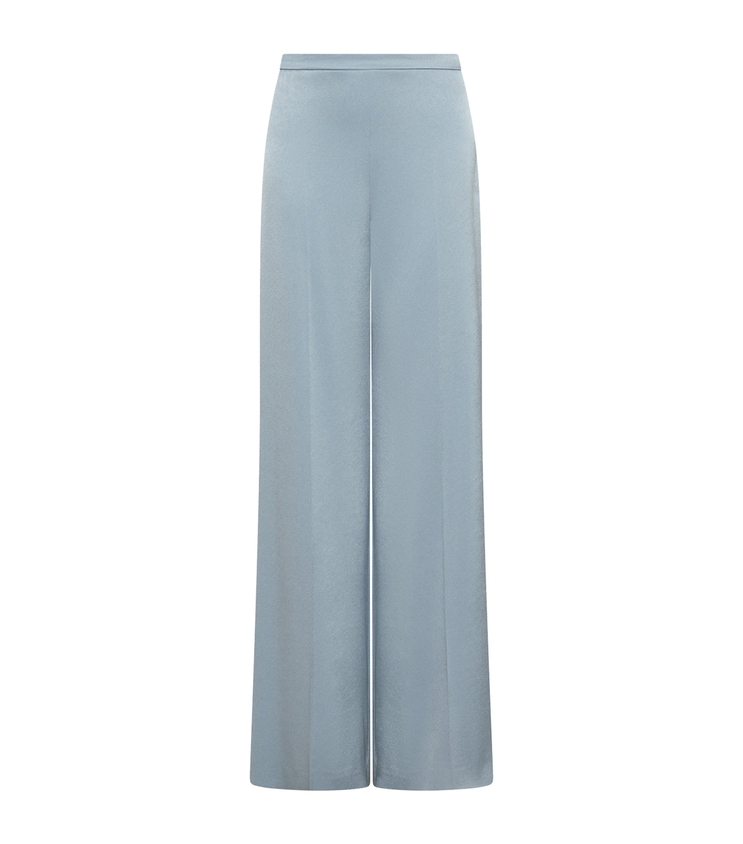 Marella Womens Satin Wide-Leg Trousers Dust Blue
