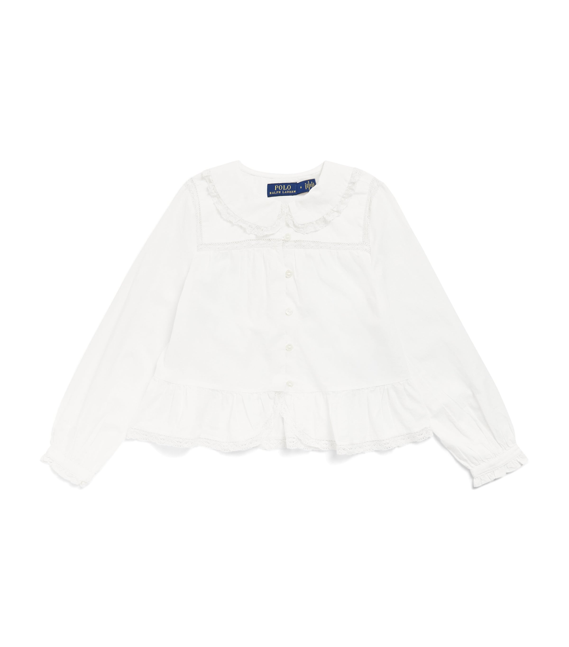 Ralph Lauren Kids Cotton Ruffled Blouse (2-6 Years) White