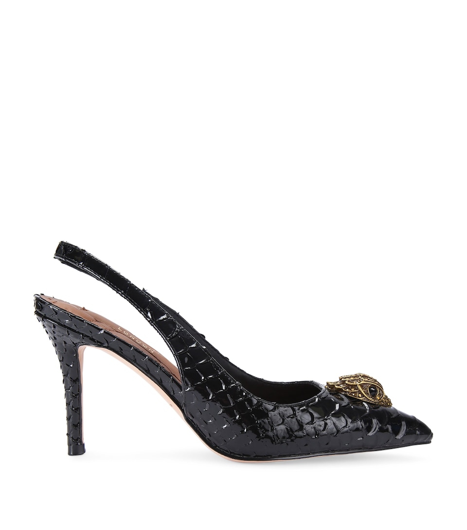 Snake-Effect Belgravia Slingback Pumps