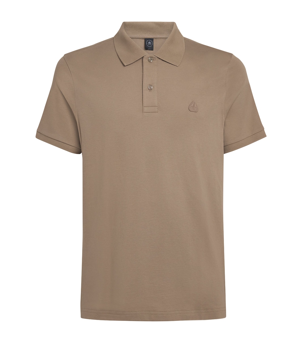 Moose Knuckles Mens Logo Polo Shirt Ashen