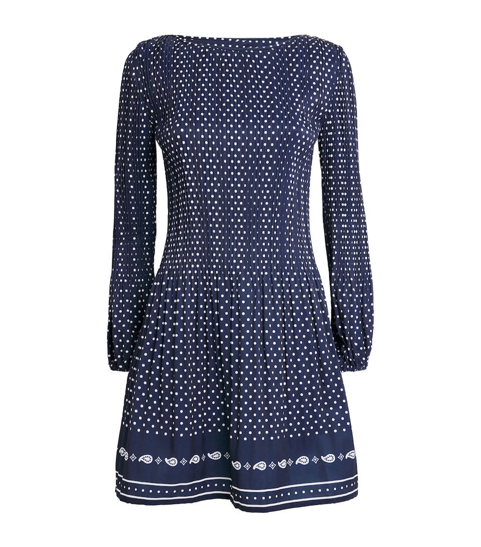 Maje Womens Polka Dot Print Mini Dress Navy Polka Dot