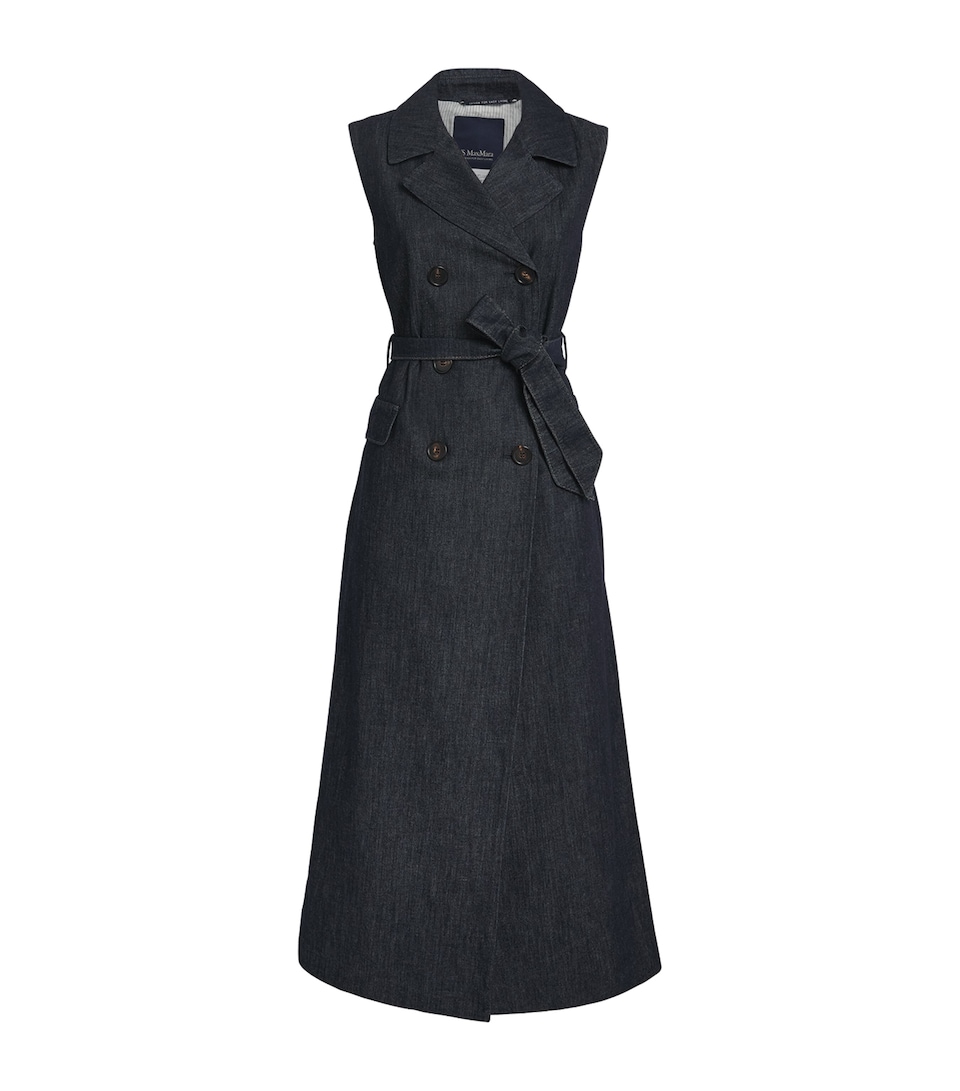 Denim Double-Breasted Midi Dress